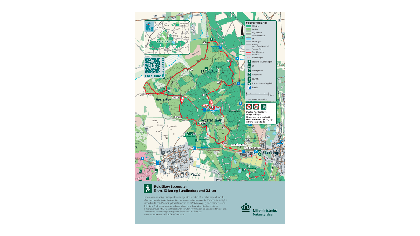 Kort - Rold Skov Løberuter: 5, 10 og 2,1km